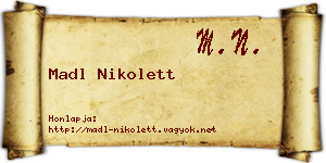 Madl Nikolett névjegykártya